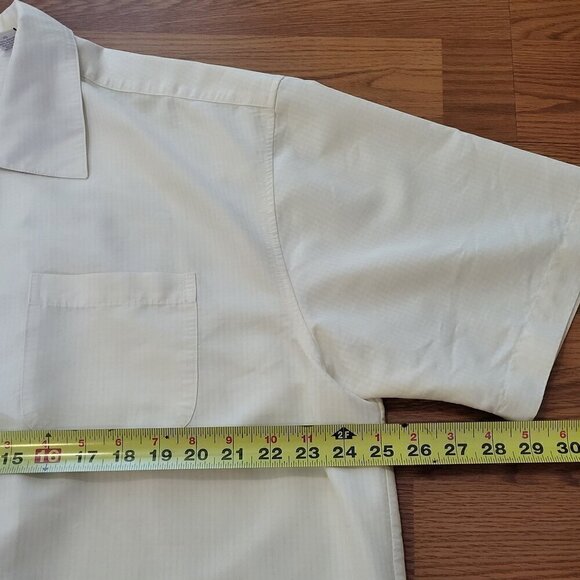 Cubavera Men's Shirt XL Linen Rayon Beige Cream Relaxed Short Sleeve Pocket - Picture 8 of 15